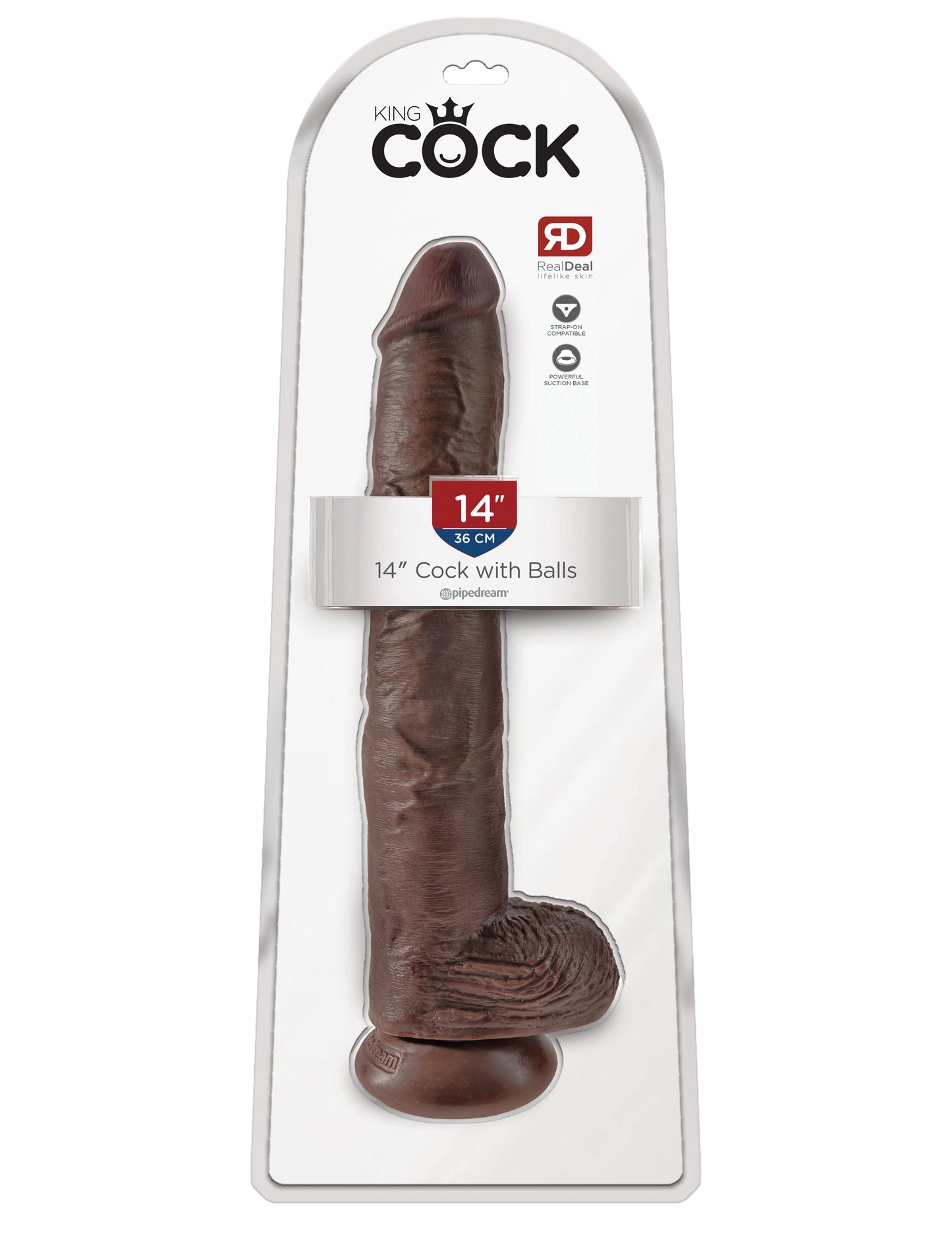 King Cock 14 In Cock W/balls Brown