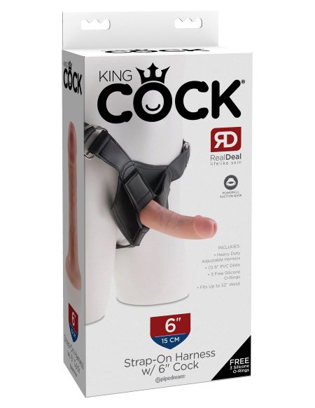 King Cock Strap On Harness W/ 6 In Cock Light