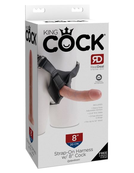 King Cock Strap On Harness W/ 8 In Cock Light