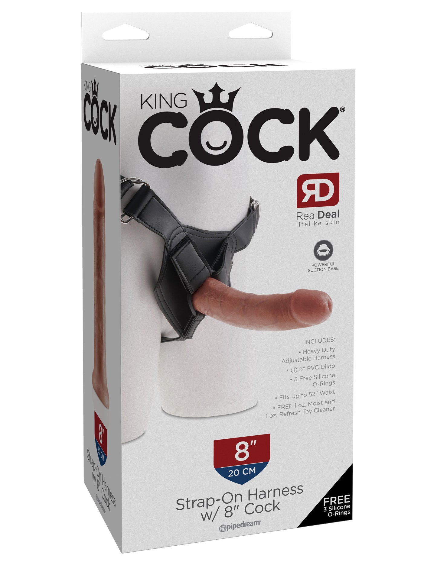 King Cock Strap On Harness W/ 8 In Cock Tan