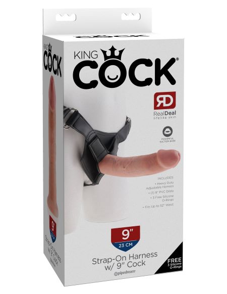 King Cock Strap On Harness W/ 9 In Cock Light