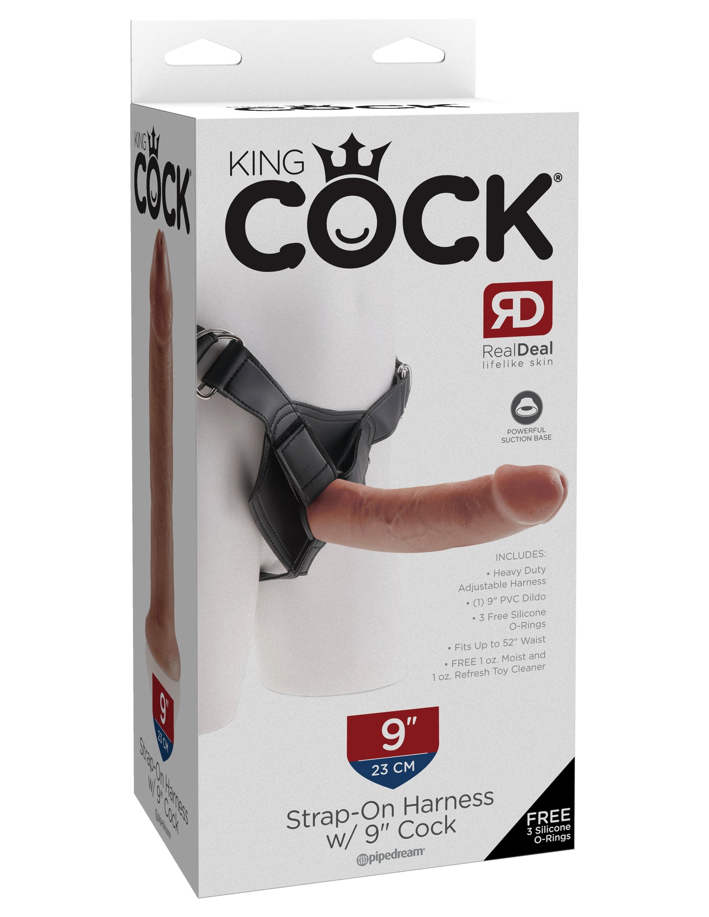 King Cock Strap On Harness W/ 9 In Cock Tan