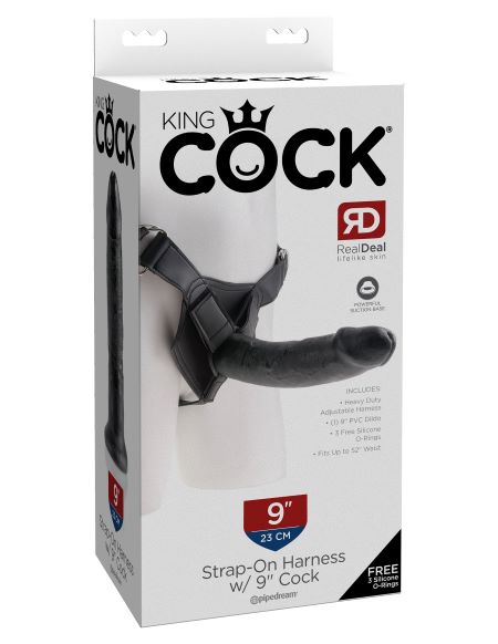 King Cock Strap On Harness W/ 9 In Cock Black