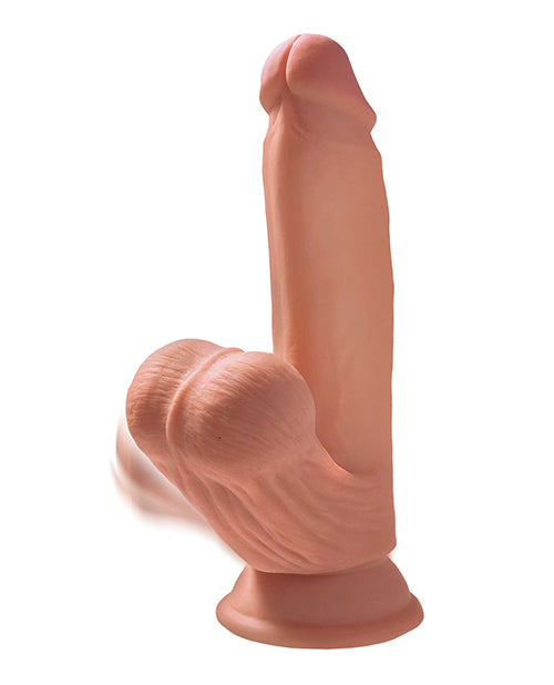 King Cock Plus 7 In Triple Density Cock W/ Swinging Balls Tan