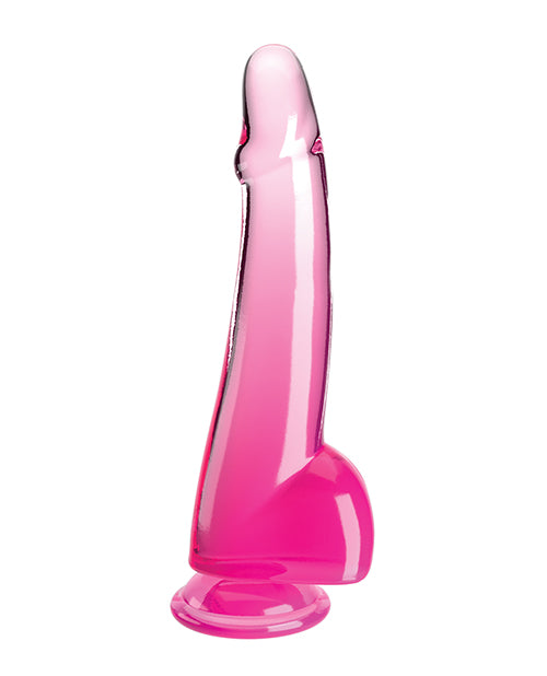 King Cock Clear 10in W/ Balls Pink