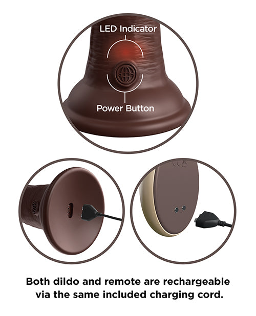 King Cock Elite 7 In Vibrating Dual Density Brown