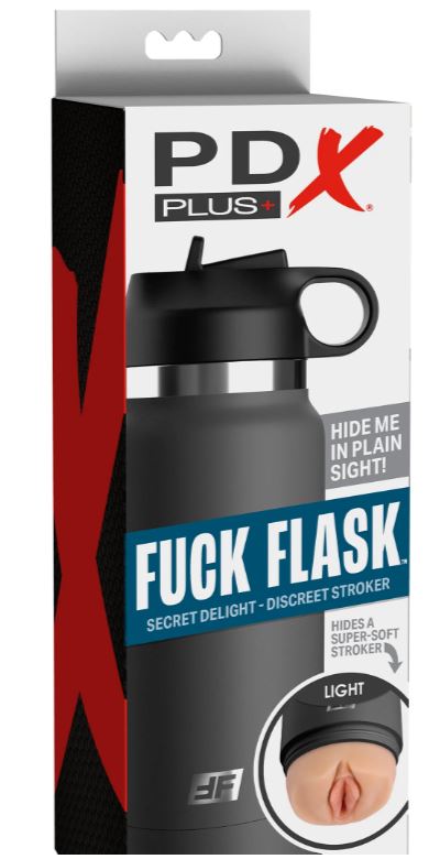 Pdx Plus Fuck Flask Secret Delight Discreet Stroker Grey Bottle Light