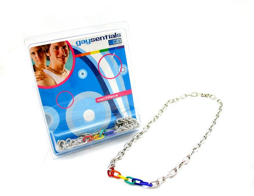(wd) Rainbow & Silver Links Necklace 20 
