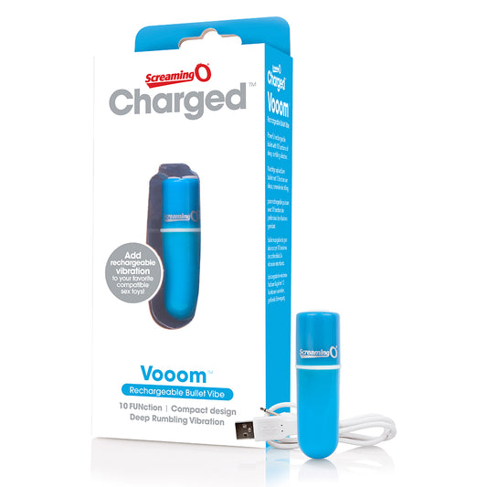 Screaming O Charged Vooom Rechargeable Bullet Vibe Blue