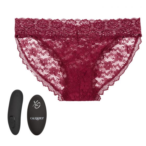 Remote Control Lace Panty Set L/xl Burgundy