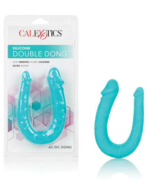 Silicone Double Dong Teal Ac/dc