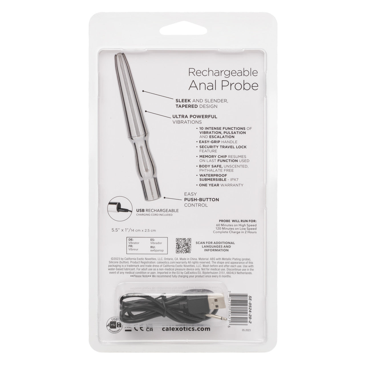 Rechargeable Anal Probe Silver