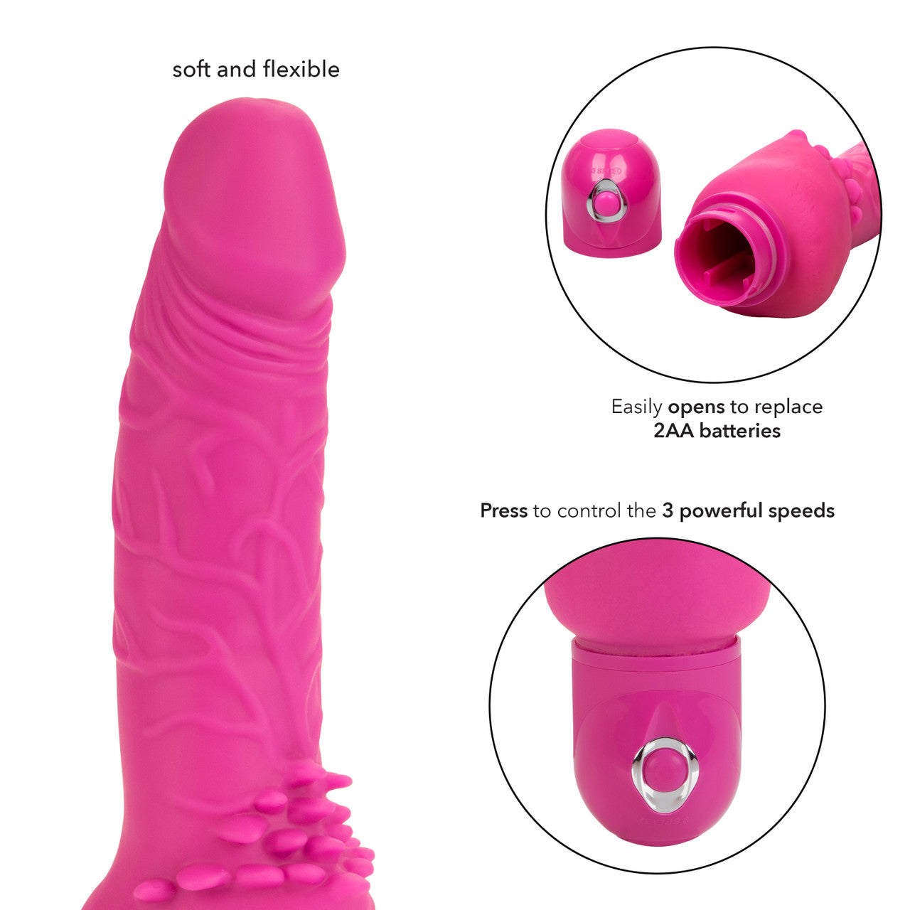 Power Stud Clitterific Pink