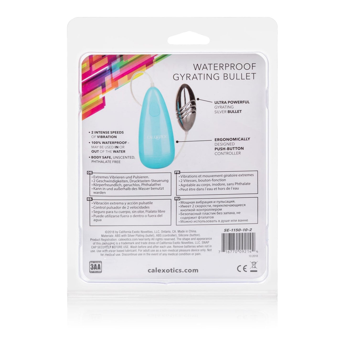 Waterproof Gyrating Bullet Blue