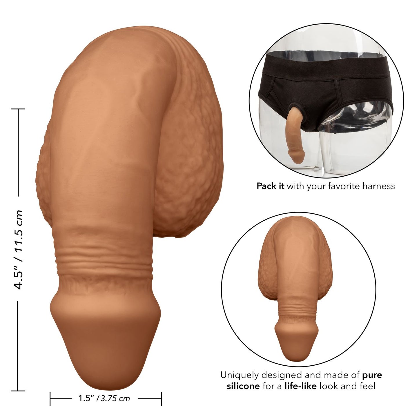 Packer Gear 5in Silicone Penis Tan