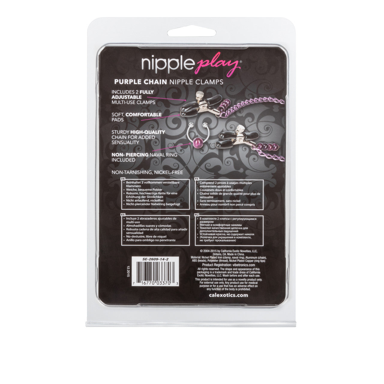 Nipple Play Clamps Purple Chain