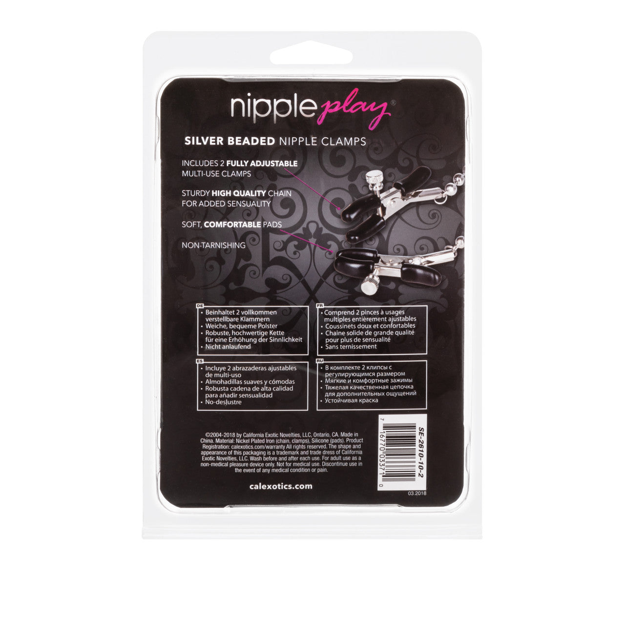 Nipple Play Nipple Clamps Silver Beaded