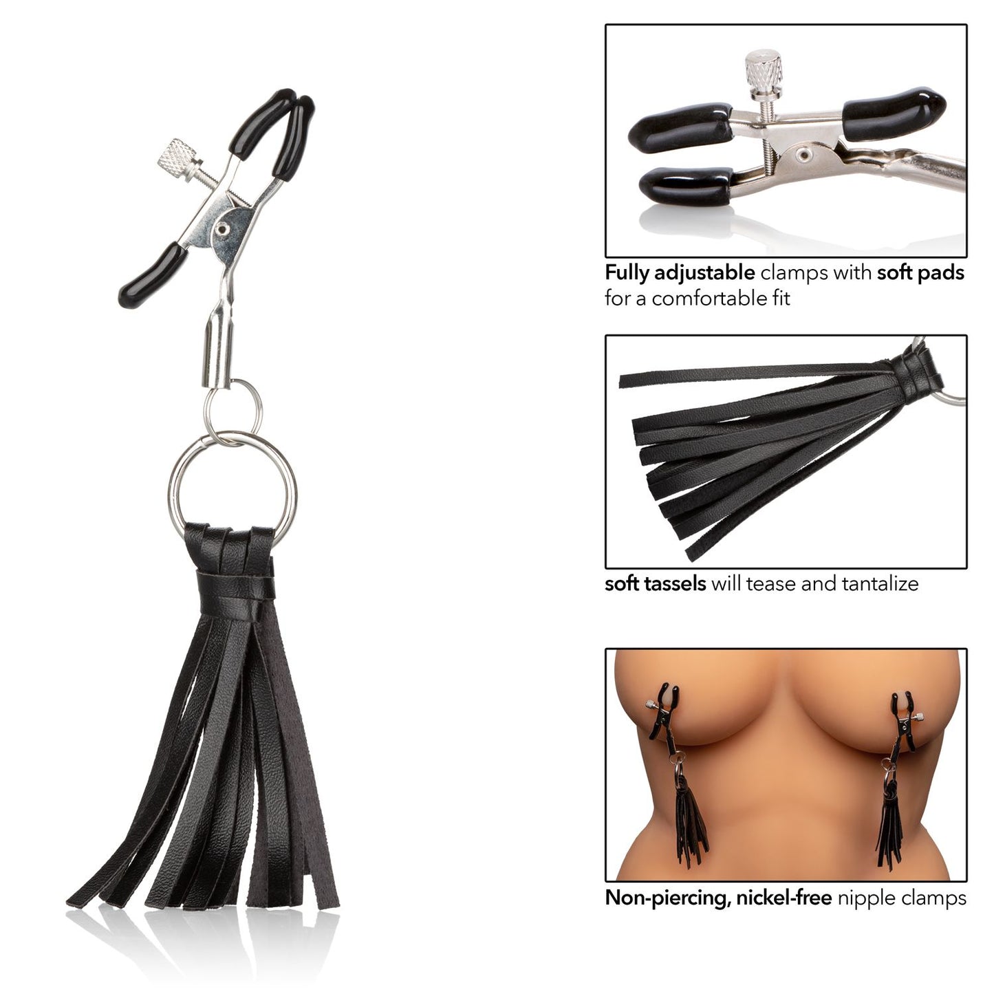 Nipple Play Playful Tassels Nipple Clamps Black