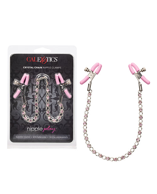 Nipple Play Crystal Chain Nipple Clamps Pink