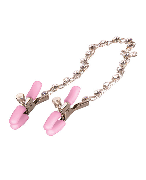 Nipple Play Crystal Chain Nipple Clamps Pink