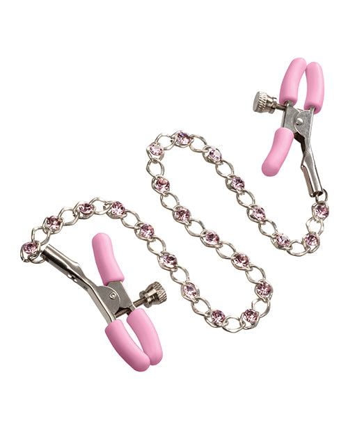 Nipple Play Crystal Chain Nipple Clamps Pink