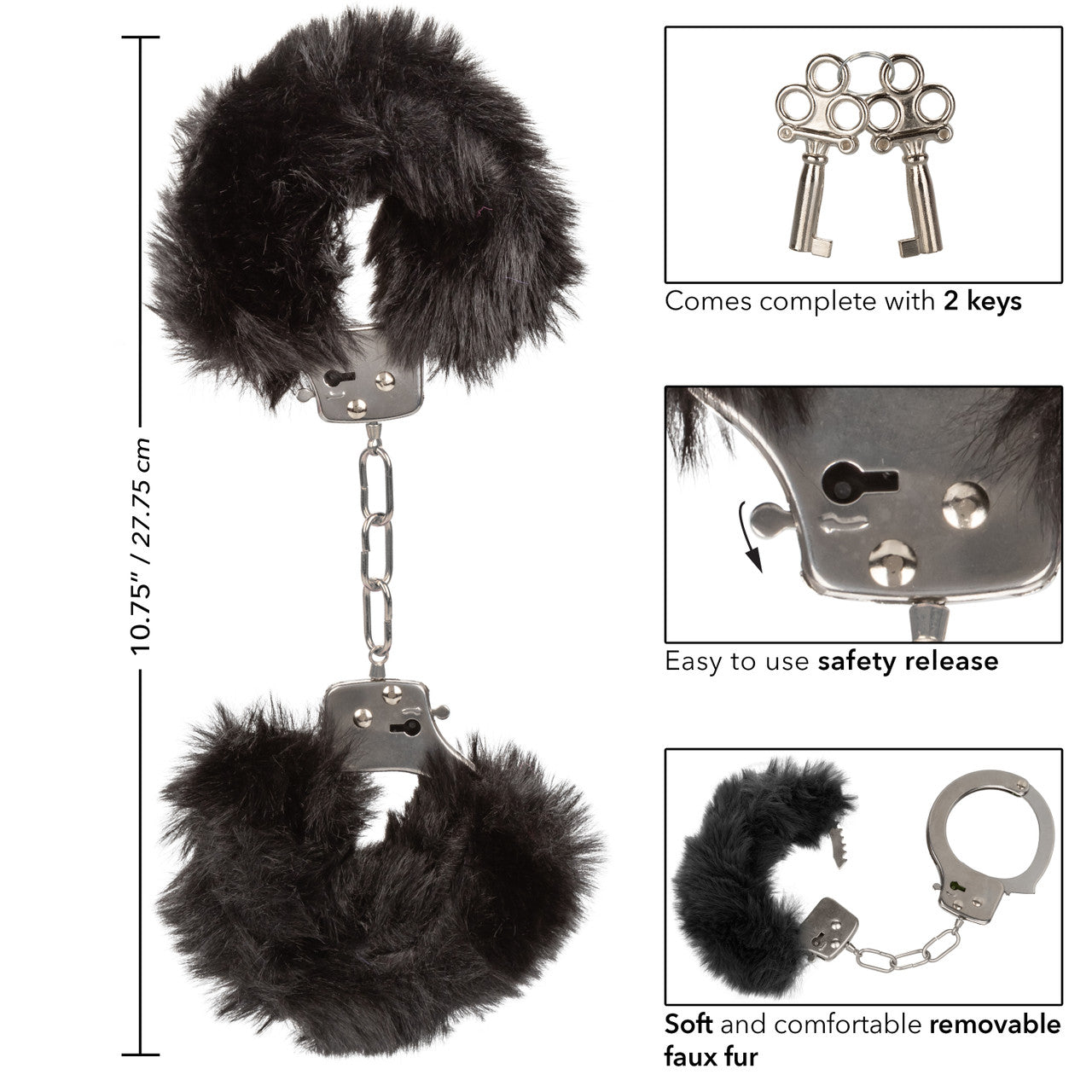 Ultra Fluffy Furry Cuffs Black