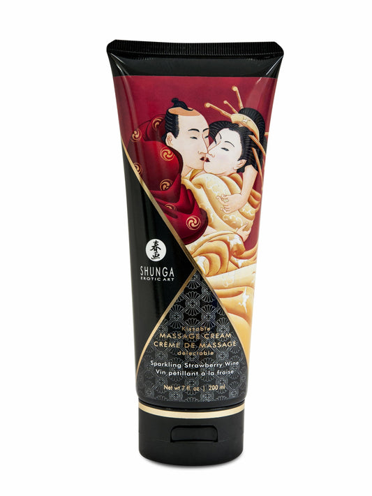 Massage Cream Sparkling Strawberry Wine 7 Oz