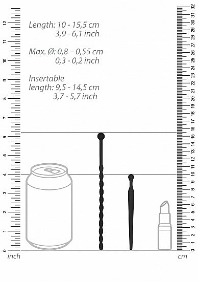 Silicone Beginners Plug Set Urethral Sounding Black