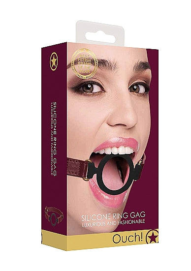 Ouch Halo Silicone Ring Gag Burgundy