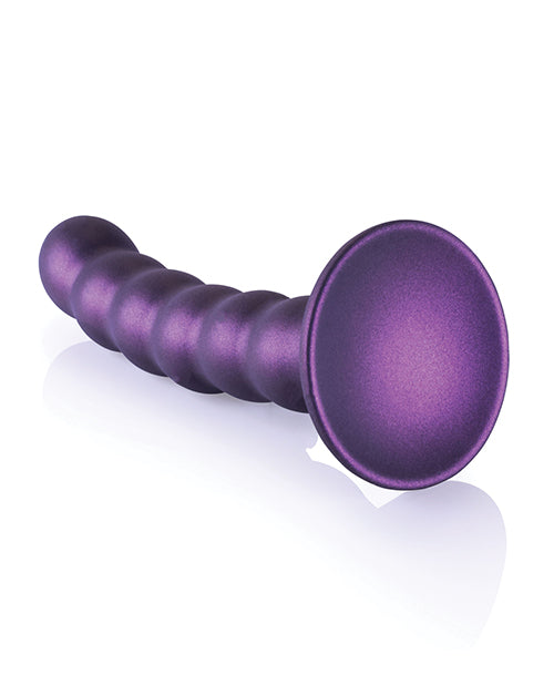 Ouch! Beaded Silicone G-spot Dildo 5 In Metallic Purple