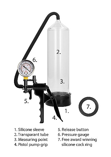 Pumped Elite Beginner Pump W/ Psi Gauge Transparent