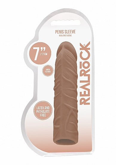 Realrock Penis Sleeve 7in Tan