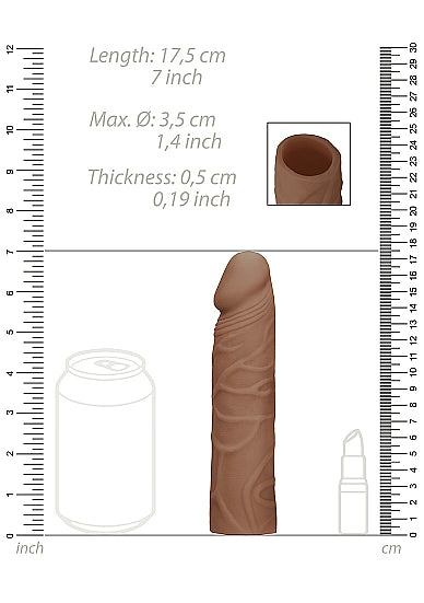 Realrock Penis Sleeve 7in Tan