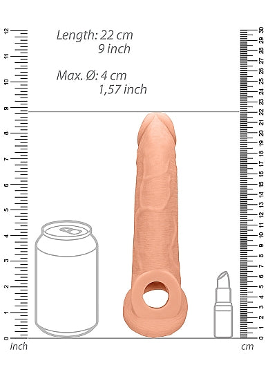 Realrock Penis Sleeve 9in Flesh