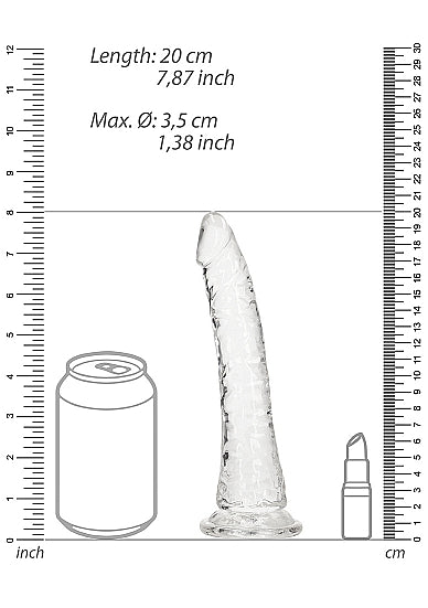 Realrock Slim Dildo 7in Transparent