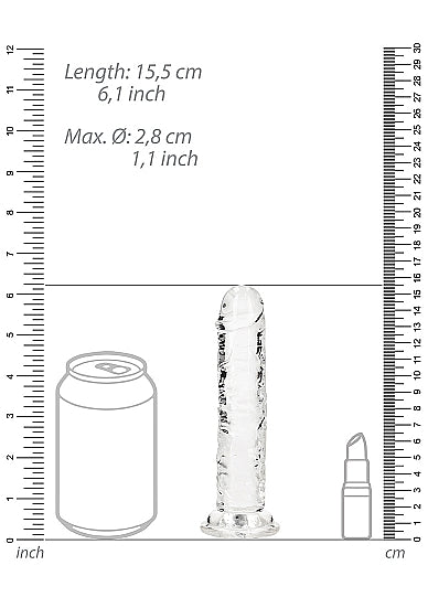 Realrock Straight Realistic 6 In Dildo Transparent