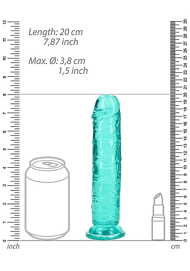 Realrock Straight Realistic 7 In Dildo Turquoise