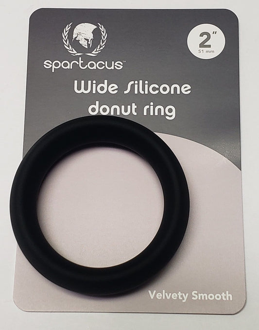 Wide Silicone Donut Ring Black 2 "