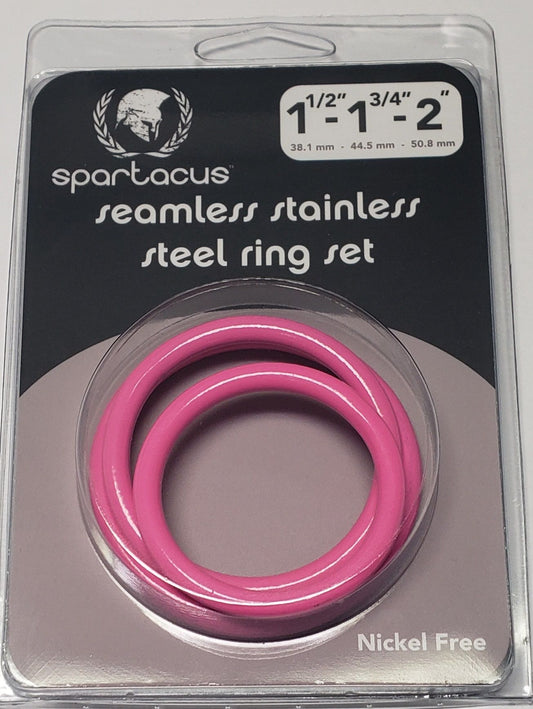 Pink Stainless Steel C-ring Set - 1.5 1.75" 2" "