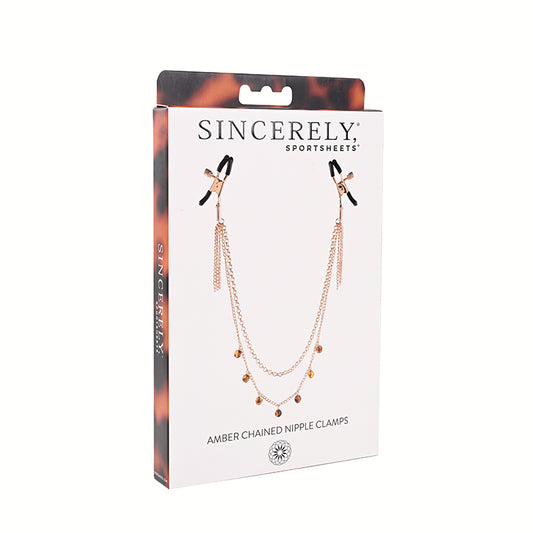 Sincerely Amber Chain Nipple Jewelry