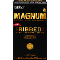 Trojan Magnum Ribbed 12 Pack