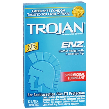 Trojan Enz Spermicidal 12 Pack