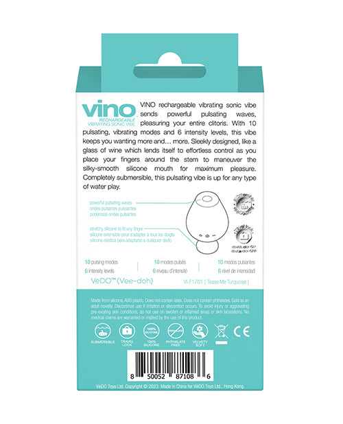 Vedo Vino Vibrating Sonic Vibe Turquoise