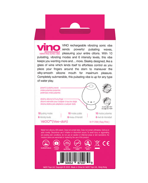 Vedo Vino Vibrating Sonic Vibe Pink