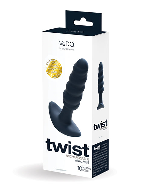 Vedo Twist Rechargeable Anal Plug Black Pearl