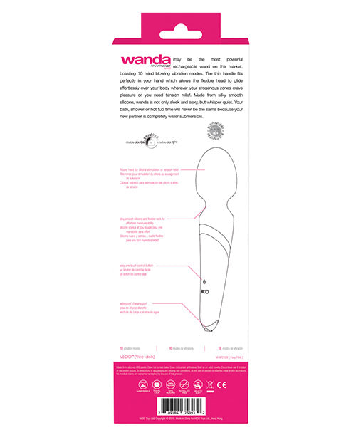 Vedo Wanda Rechargeable Wand Vibe Foxy Pink