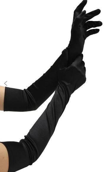 Satin Opera Glove Black