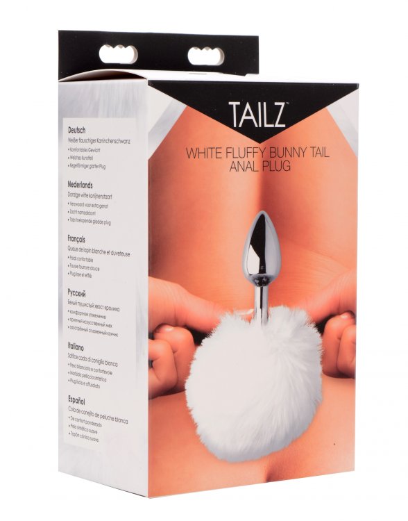 Tailz White Fluffy Bunny Tail Anal Plug