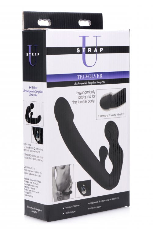 Strap U Tri-volver Strapless Strap On Rechargeable