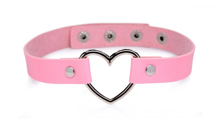 Master Series Dark Heart Chrome Heart Pink Choker